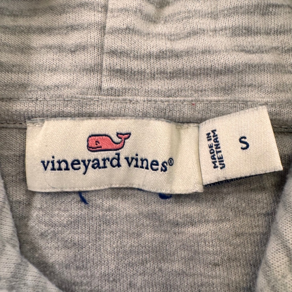 Vineyard Vines Gray Pullover Hoodie Coastal Beach Hamptons Light Minimalist Sz S - Picture 4 of 9